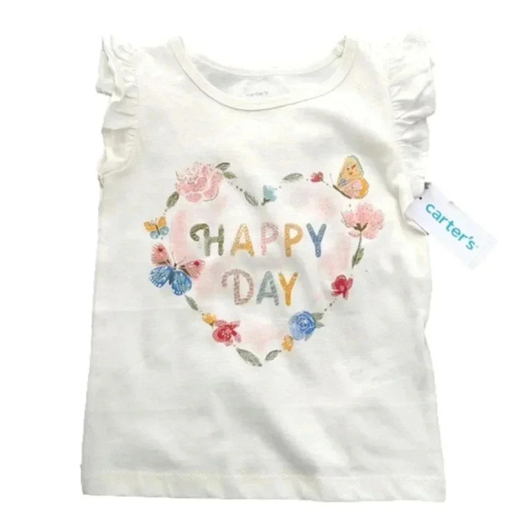 Toddler Girl Carter's Happy Day Flutter Tee - Picture 1 of 6